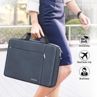 Ferkurn Laptop Case Sleeve 15.6 16 Inch Laptop Bag for Women Men Compatible with HP Envy Pavilion/Dell Inspiron XPS/Lenovo/Acer, Shoulder Strap Carrying Briefcase Computer Messenger Bag Case, Grey - Image 4