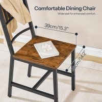 HOOBRO Kitchen Chairs Set of 2, Wooden Dining Room Chairs with Metal Frame, Dining Chairs with Back, Easy to Assemble, Farmhouse Dining Chairs for Kitchen, Living Room, Rustic Brown and Black BF39CD01 - Image 5