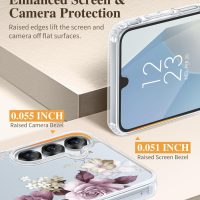 GVIEWIN for Samsung Galaxy A16 5G Case, [Screen & Camera Lens Protector] [Military-Grade Protective] Women Clear Floral Not Yellowing Shockproof Bumper Phone Case for Galaxy A16, Cherry Blossoms - Image 5