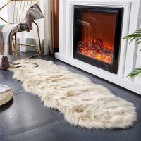 EasyJoy Ultra Soft Fluffy/Fuzzy Shaggy Area Rug Faux Fur Chair Cover Seat Pad for Bedroom Floor Sofa Living Room (2 x 6 ft Sheepskin, Beige) - Image 3