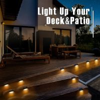 GIGALUMI Led Solar Deck Lights, 16 Pack Waterproof for Outdoor Stairs, Step, Fence, Railing, Yard and Patio (Warm White) - Image 2