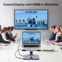 BENFEI Laptop Stand with USB C 6in1 Docking Station, HDMI 4K@60Hz, 4*USB3.0, 100W PD Compatible with MacBook Pro/Air, iPad Pro, XPS, Thinkpad - Image 3