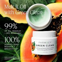 Farmacy Makeup Remover Cleansing Balm - Green Clean Waterproof Makeup Remover + Oil Based Cleanser - Gentle Exfoliating Double Cleanser - Melts From Balm to Milky Lather (100ml) - Image 2