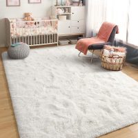 BENRON White Fluffy Rugs for Living Room 4x6, Soft Cream Area Rug for Kids Children Girls Bedroom Nursery, Washable Indoor Floor Carpets - Image 4