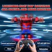 Spider Transform RC Cars Toys with Eye & Underbody Lights, 2.4GHz Remote Control Car One-Button Deformation, Fast 360°Rotation Robot Toys Birthday Gifts for 3 4 5 6 7 8 9 10 Year Old Boys Age 4-7 8-12 - Image 4