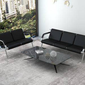 Kinsuite 5-Seats Waiting Room Chairs - Airport Reception Chair with Arms Waiting Benches PU Leather, Office Guest Chairs & Reception Chair for Clinic Office School Salon Lobby