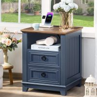 Farmhouse Furniture Set, Nightstands Set of 2 and 6 Drawers Dresser for Bedroom, 54 Inch Wide Wood Dresser and 18" Night Stands with Charging Station for Bedroom, Living Room, Hallway - Image 7
