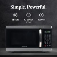 Farberware Countertop Microwave 1000 Watts, 1.1 Cu. Ft. - Microwave Oven With LED Lighting and Child Lock - Perfect for Apartments and Dorms - Easy Clean Stainless Steel - Image 2