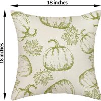 Fall Pillow Covers 18x18 Sage Green Pumpkin Decor Throw Pillows Case for Couch Maple Leaves Autumn Harvest Thanksgiving Farmhouse Indoor Outdoor Decorative Cushion Cases for Sofa Bed Set of 2 - Image 2