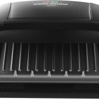 George Foreman 4-Serving Removable Plate Electric Grill and Panini Press, George Tough Non-Stick Coating, Drip Tray Catches Grease, Black - Image 8