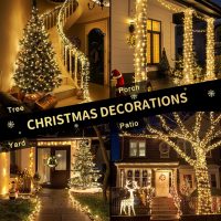 JMEXSUSS 200 LED String Lights Indoor Outdoor Clear Wire, Connectable Warm White Christmas Lights for Bedroom, 66 Ft Twinkle Fairy Classroom Light Plug in for Home Wedding Tree Yard Patio Decor - Image 6