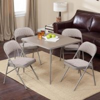MECO 4-Pack Steel Frame Folding Dining & Event Chairs, Chicory Lace Motif Upholstery, Beige - Foldable Seating with Cushioned Seat and Padded Back for Kitchen, Parties or Game Tables - Image 2