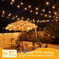 Ollny 100FT Outdoor String Lights, Waterproof Connectable Shatterproof Outside Light with 50 Edison + 3 Spare LED Bulbs Plug in, Patio Lights for Indoor Balcony Porch Camping Deck - Image 7