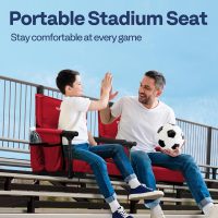 VIVOHOME Stadium Seats with Back Support and Cushion, 2 Pack Portable Bleacher Chairs with Cup Holder and Shoulder Strap - Image 3