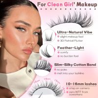 Lash Clusters Kit Wispy Eyelash Clusters Lashes Natural DIY Lash Extension Kit 10-16mm Cluster Eyelash Extensions Kit 300pcs C Curl Individual Lashes Cluster Eyelash (No Tweezers) - Image 4