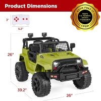 Best Choice Products 12V Kids Ride On Truck Car w/Parent Remote Control, Spring Suspension, LED Lights, AUX Port - Green - Image 7