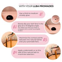 LLBA Promade Fans | Handmade Volume Eyelashes | Multi Selections From 3D To 16D | C CC D DD L M Curl | Thickness 0.03 ~ 0.1 mm | 8 - 20mm Length | Long Lasting | Easy Application (4D-0.07 CC 9 mm) - Image 3