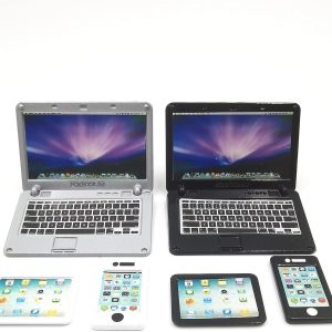 Dollhouse Decoration Accessories, 6 Pack 1/12 1/6 Dollhouse Miniature Scene Model Mini Laptop Tablet and Smart Phone Scene Model (Multicolored)