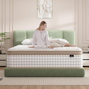 King Mattress, 14 Inch Hybrid Mattress in a Box, Memory Foam and Individual Pocket Springs, Innerspring Medium Firm for Pressure Relief, Edge Support, Comfy and Breathable, CertiPUR-US