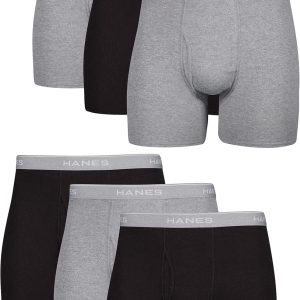 Hanes Men's Boxer Briefs, Cool Dri Moisture-Wicking Underwear, Cotton No-Ride-up for Men, Multi-Packs
