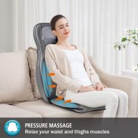 COMFIER Massager Chair with Heat, Shiatsu Neck Back Massager Portable with Compress & Rolling,Massage Chair Pad for Full Back,Neck,Full Body Pain, Gray - Image 4