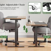 Faux Fur Cross Legged Office Chair with Foot Rest, 6.3" Thick Cushioned Criss Cross Chair with Wheels, Height Adjustable Swivel Vanity Chair for All-Day Comfort (Grey) - Image 5
