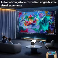 Full HD New Lightweight Projector with Adjustable Angle Stand, Portable Projector with Wi-Fi and Bluetooth, Motorized Focus, Compatible with HDMI/USB/AV/Smartphone/TV Box/Laptop (YDXFP-BWB) - Image 4