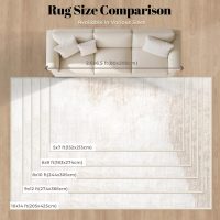 Area Rugs 6x9 Living Room: Washable Rug Modern Abstract Large Rug Soft Non Slip Neutral Rugs Stain Resistant Indoor Carpet for Bedroom Kitchen Dining Room Table Nursery Home Office Rugs(Beige,6'x9') - Image 9