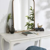 Kate and Laurel Arendahl Traditional Arch Mirror, 24 x 36, Antique Gold, Baroque Inspired Wall Decor - Image 3