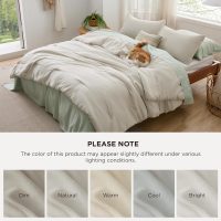 Bedsure King Size Comforter Set, Beige Soft Prewashed Bedding for All Seasons, 3 Pieces GentleSoft™ Warm Down Alternative Bed Set, 1 Lightweight Comforter (104"x90") and 2 Pillowcases (20"x36") - Image 7