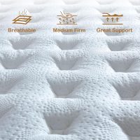 King Mattress, 14 Inch Innerspring Hybrid Mattress in a Box with Gel Memory Foam, Individually Wrapped Encased Coil Pocket Spring Mattresses, Pressure Relief, Medium Firm Support,76"*80"*14" - Image 4