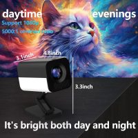 Full HD New Lightweight Projector with Adjustable Angle Stand, Portable Projector with Wi-Fi and Bluetooth, Motorized Focus, Compatible with HDMI/USB/AV/Smartphone/TV Box/Laptop (YDXFP-BWB) - Image 2