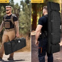CVLIFE 36" 42" 46" Soft Rifle Case Tactical Double Long Gun Bag,with Lockable Zipper and Backpack Strap,Rifle Backpack Rifle Bag Gun Case for Outdoor Hunting Shooting Range - Image 7