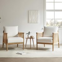 CHITA Braid Armchair, Modern Accent Chair for Living Room, Cream - Image 4