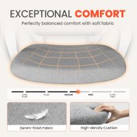 NEO Chair Office Desk Ergonomic Mesh Computer Chair with Lumbar Support Adjustable Height Swivel Rolling Wheels Comfy Mid Back Task Chair for Home Bedroom Vanity Study (Grey) - Image 4