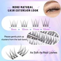 Natural Lash Clusters Kit DIY Lash Extension Kit Wispy Eyelash Extension Kit C-curly Individual Lashes Kit 9-12MM Short Eyelash Clusters with Lash Remover by Newcally - Image 6