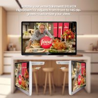 SYLVOX 15.6" Flip-Down TV for Under Cabinet, 12-Volt Small TV with 90-Degree Rotation, Digital Noise Reduction, and Storage Design for Kitchen, Bedroom, RV, and Yacht - Image 2