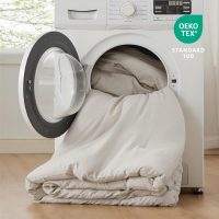 Bedsure King Size Comforter Set, Beige Soft Prewashed Bedding for All Seasons, 3 Pieces GentleSoft™ Warm Down Alternative Bed Set, 1 Lightweight Comforter (104"x90") and 2 Pillowcases (20"x36") - Image 5