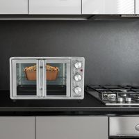 Courant French Door Convection Toaster Oven & Broiler, Bake Broil Toast Oven, Fits 9x13’’ Aluminum Baking Pan, 6-Slices, 10’’ Pizza, Convection Oven - Stainless Steel - Image 3