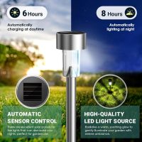 GIGALUMI Solar Lights Outdoor Waterproof, 12 Pack, Stainless Steel LED Solar Garden Lights for Patio, Lawn, Yard and Landscape, Cold White - Image 5