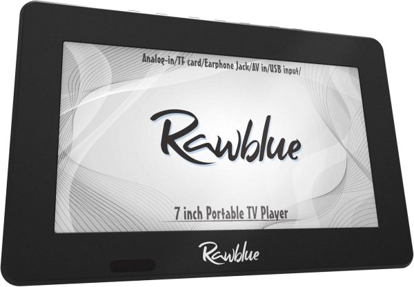 Rawblue 7 Inch Portable Digital TV ATSC TFT Screen Freeview LED TV.Built-in Battery Television/Monitor with Multimedia Player Support USB Card for Car,Caravan,Camping,Outdoor or Kitchen