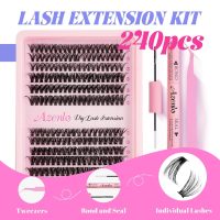 Lash Extensions 40D+60D Cluster 240pcs DIY Lash Clusters 10-16mm Eyelash Clusters Individual Think Band Lash Kit (40D+60D Kit) - Image 2