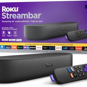 Roku Streambar 4K HDR Streaming Device & Premium Soundbar All in One (Spanish Edition) | Roku Streambar Dispositivo 4K HDR de Streaming y barra de sonido Premium Todo en uno con Control remoto de voz