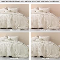Litanika King Size Comforter Set Beige, 3 Pieces Cream Tufted Boho Farmhouse Bedding Comforter Sets, Lightweight Fluffy Comforter Bed Set for All Season (104x90In Comforter and 2 Pillowcases) - Image 5