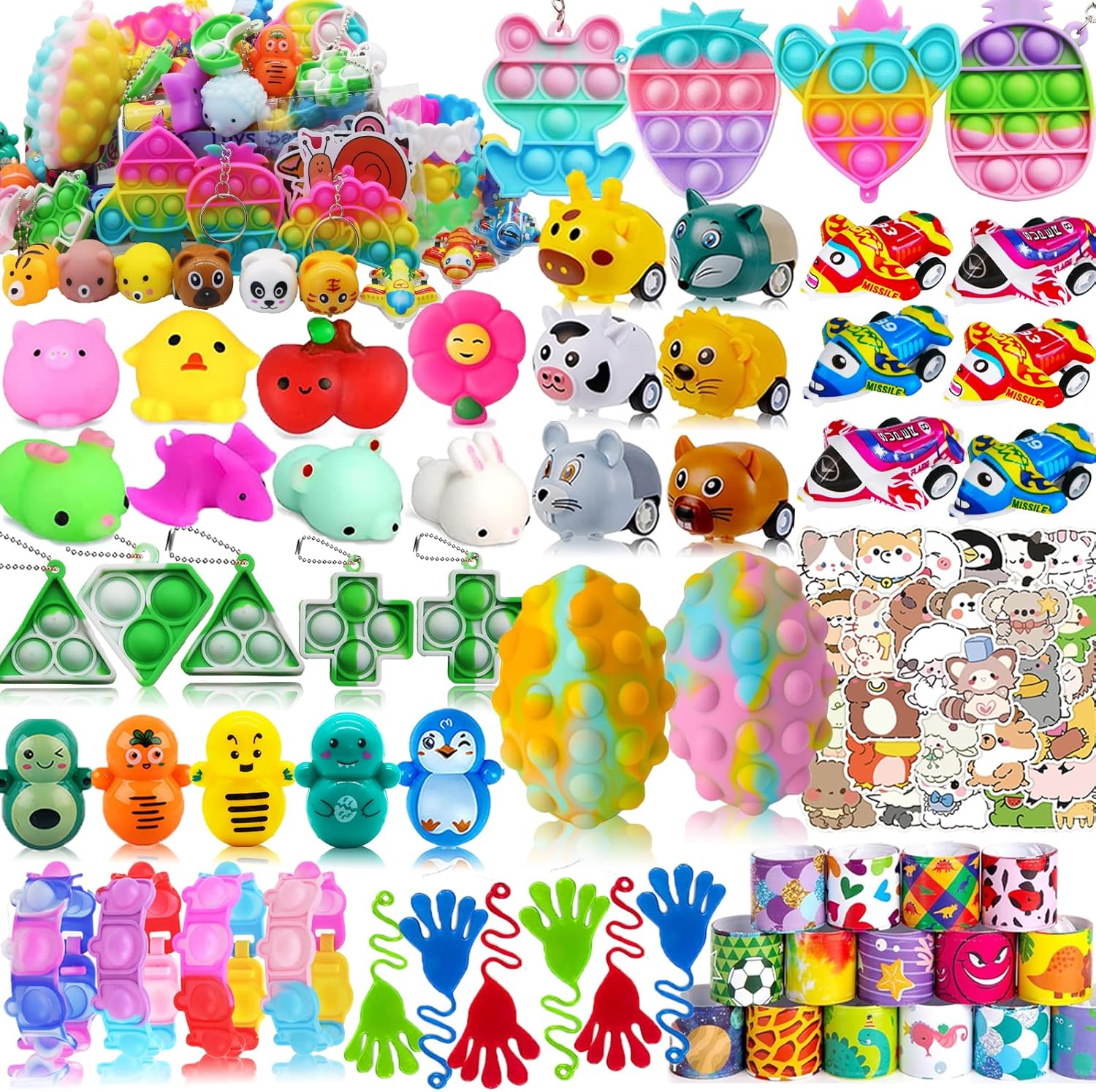 134 Pack Party Favors for Kids 3-5 4-8-12, Treasure Box Toys for Classroom Prizes, Pinata Filler, Goodie Bag Stuffers, Treasure Chest Carnival Prizes Bulk Toys