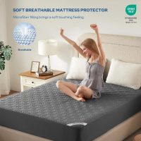BEDLORE Waterproof Mattress Protector, Queen Size Mattress Pad Noiseless with Deep Pocket 6"-18" Depth, Soft Breathable Dirt-Proof Bed Mattress Cover Washable for Home, Bedroom, Hotel (Gray) - Image 3