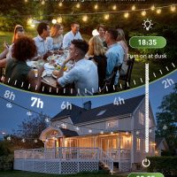 addlon 100FT Solar String Lights Outdoor with Remote, 54 LED Shatterproof Bulbs, Dimmable & Timable, 3 Light Modes, G40 Waterproof Solar String Lights for Outside Backyard Party Decor - Image 6