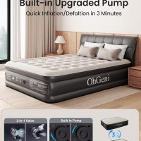 OhGeni Air Mattress Queen with Built in Pump, Inflatable Blow Up Mattress 18 Raised Comfort,Upgraded Surface Portable Mattress, Air Bed for Camping, Home and Guest, Colchone Inflable, 650 lbs Max - Image 3