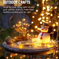 Minetom Solar String Lights for Outside, 33Ft 100 LED Outdoor Solar Fairy Lights, 8 Modes Balcony Lights for Tree Patio Christmas Party Wedding Decor (Warm White) - Image 8