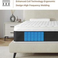 Full Mattresses,Memory Foam Hybrid 10 Inch Full Size Mattress in a Box,Individual Pocket Springs,Full Size Hybrid Mattress,Breathable,Black&White,Pressure Relief. - Image 3